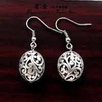 Handgemaakte Tibetaanse oorbellen, Bijoux, Sacs & Beauté, Boucles d'oreilles, Neuf, Argent, Argent, Enlèvement ou Envoi