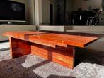 Vintage “rood travertin zeldzame salontafel, Ophalen, Overige materialen, Gebruikt, 100 tot 150 cm