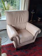 Zetel in beige leder, Huis en Inrichting, Ophalen, Zo goed als nieuw