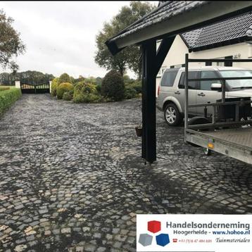 Basalt inveeg split fijn bestrating invegen antraciet zwart, Neuf, Anthracite, Split, Envoi