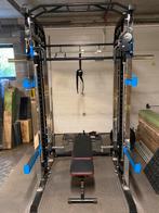 Home gym rack met cable systeem/smith machine + accesoires, Sport en Fitness, Ophalen, Gebruikt