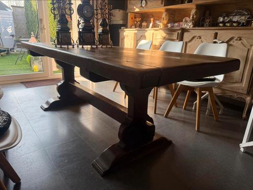Eiken Kloostertafel boerentafel monastir in massief eik, Huis en Inrichting, Tafels | Eettafels, Gebruikt, 50 tot 100 cm, 200 cm of meer
