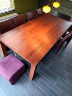 Eettafel massief notenhout 10/12 personen- Bert Plantagie, Comme neuf, 100 à 150 cm, Enlèvement, Tijdloos