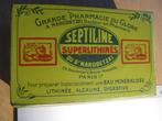 vintage Frans Apotheker blikje Septiline Paris Grande pharma, Verzamelen, Blikken, Overige merken, Gebruikt, Overige, Ophalen of Verzenden