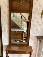 Wandspiegel met onderkast, Antiek en Kunst, Ophalen, 50 tot 100 cm, 150 tot 200 cm