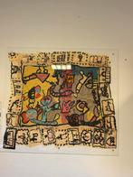 Kunstwerk in leuke kleurtjes, gepresenteerd in plexiglas, Antiek en Kunst, Ophalen
