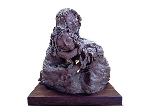 uniek terracotta beeld D POLLET kunstwerk, Antiek en Kunst, Kunst | Beelden en Houtsnijwerken, Ophalen