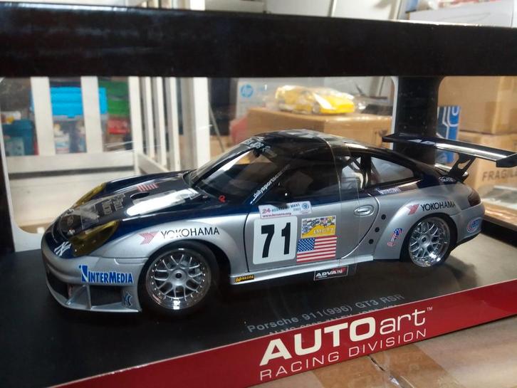 Autoart 1/18 Porsche 911 996 GT3 RSR ALMS ALEX JOB 2005, Hobby en Vrije tijd, Modelauto's | 1:18, Nieuw, Auto, Autoart, Ophalen of Verzenden
