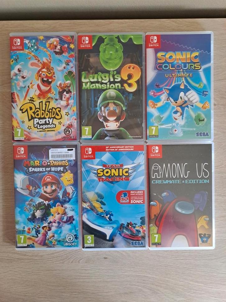 Switch games Sonic Mario Luigi Rabbids..., Games en Spelcomputers, Games | Nintendo Switch, Zo goed als nieuw, Ophalen