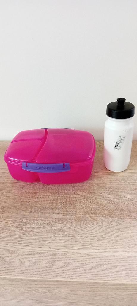 Sistema lunchbox met 3 vakken en fles van 500 ml, Huis en Inrichting, Keuken | Tupperware, Zo goed als nieuw, Bus of Trommel, Ophalen of Verzenden