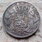 5 frank leopold 1 *1865* zilver, Zilver, Ophalen of Verzenden, Losse munt, Zilver