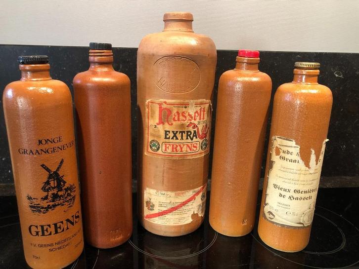 jeneverstoop jeneverkruik hasselt  EXTRA FRYNS 2 L lot van 5, Verzamelen, Merken en Reclamevoorwerpen, Gebruikt, Overige typen