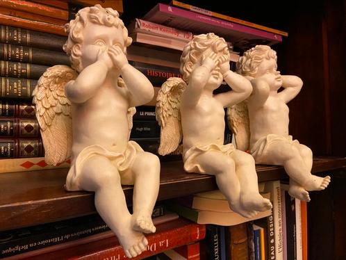 Gipsen beeld: 3 ENGELEN VAN WIJSHEID, Antiek en Kunst, Kunst | Beelden en Houtsnijwerken