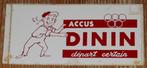Vintage sticker Dinin batteries accu retro autocollant, Verzamelen, Auto of Motor, Ophalen of Verzenden, Zo goed als nieuw