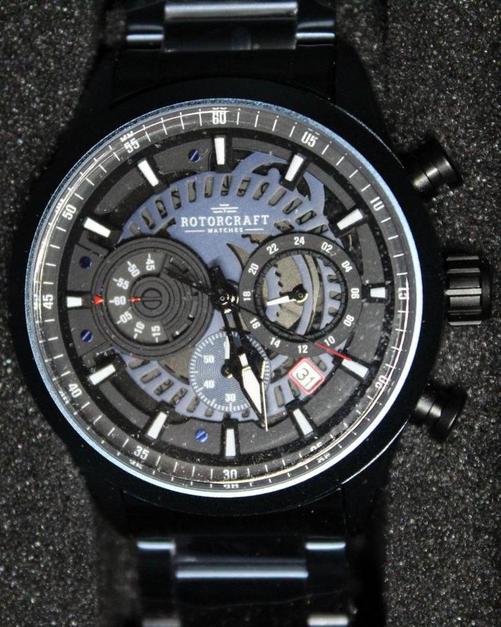 Rotorcraft COCKPIT RC2201 CHRONOGRAAF, Handtassen en Accessoires, Horloges | Heren, Nieuw, Polshorloge, Overige merken, Staal