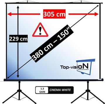  NIEUW Projectiescherm - opberghoes - statief 150 inch-380cm beschikbaar voor biedingen