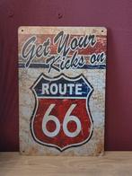Vintage metaal route 66 bord 20x30, Ophalen of Verzenden