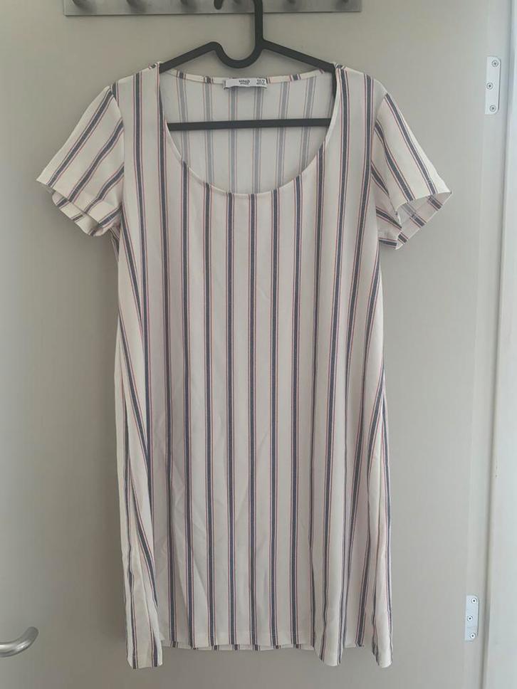 Gestreept jurkje, Kleding | Dames, Jurken, Zo goed als nieuw, Maat 34 (XS) of kleiner, Wit, Boven de knie, Ophalen of Verzenden
