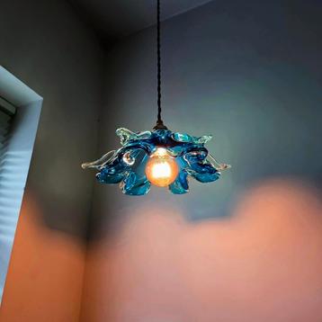 Lampe suspendue vintage en verre de Murano., Enlèvement ou Envoi