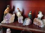 4 vogels uit mineraal edelsteen amethist etc., Ophalen of Verzenden