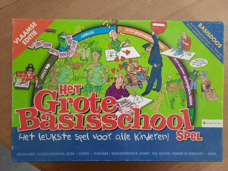Het Grote Basisschoolspel, Hobby en Vrije tijd, Gezelschapsspellen | Bordspellen, Zo goed als nieuw, Drie of vier spelers, Ophalen