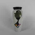 Handbeschilderde vintage vaas met vrouwenhoofd, jaren 50, Antiek en Kunst, Verzenden