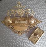 Antiek koperen inkstel en vloeipapierhouder, Antiek en Kunst, Ophalen of Verzenden