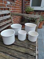 5 witte bloempotten, Ophalen, Gebruikt, Binnen