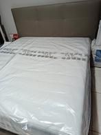 Boxspring haut de gamme taupe 180/200 avec matelas bultex, Enlèvement ou Envoi, Neuf