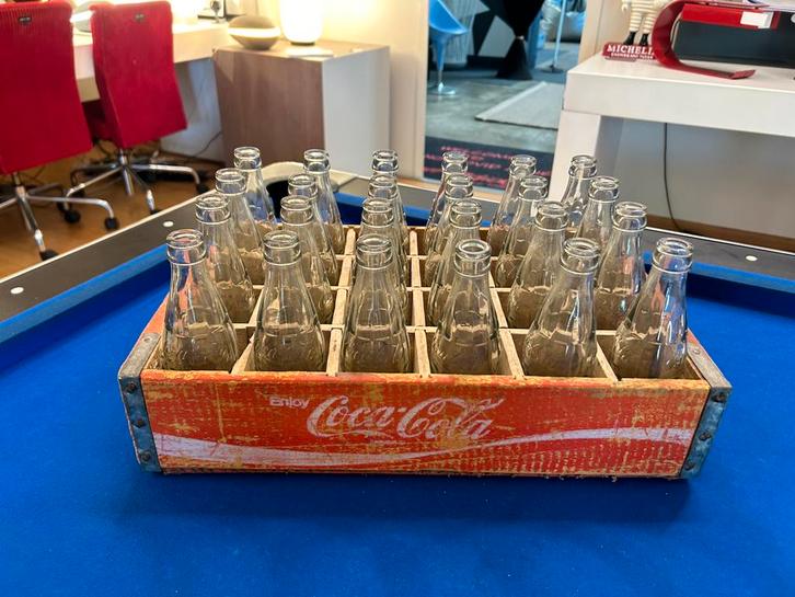 Vintage Coca-Cola-koffer + 24 glazen flessen 60-70, Verzamelen, Merken en Reclamevoorwerpen, Ophalen of Verzenden