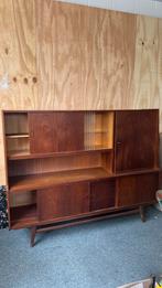 Vintage wand kast / highboard, Huis en Inrichting, Ophalen, Vintage mid century, 150 tot 200 cm, Glas