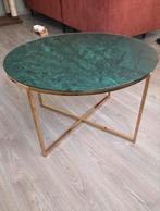 Stijlvolle bijzettafel – groen marmerlook, Ophalen, Minder dan 45 cm, Rond, Zo goed als nieuw