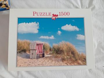 Puzzel - op het strand - 1500 stukjes  beschikbaar voor biedingen