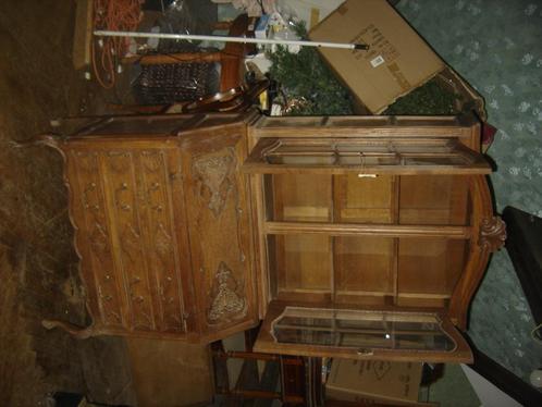 Ancien meuble bureau deux corps vitrine en chêne, Antiquités & Art, Antiquités | Meubles | Armoires, Enlèvement