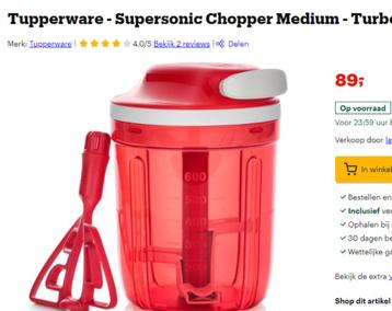 Tupperware Turbomax (rood) - Supersonic Chopper Medium beschikbaar voor biedingen