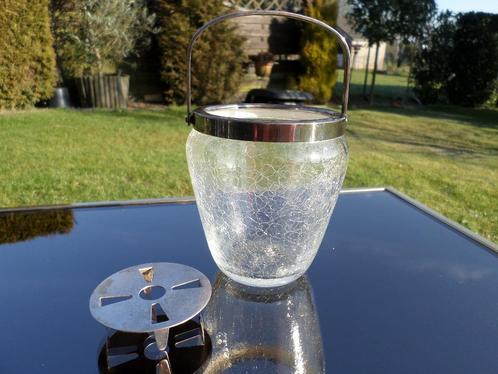 Mooie vintage ijsemmer van gebarsten glas, Antiek en Kunst, Antiek | Glaswerk en Kristal, Ophalen of Verzenden