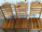 3 houten stoelen, Huis en Inrichting, Stoelen, Ophalen, Gebruikt, Hout, Drie