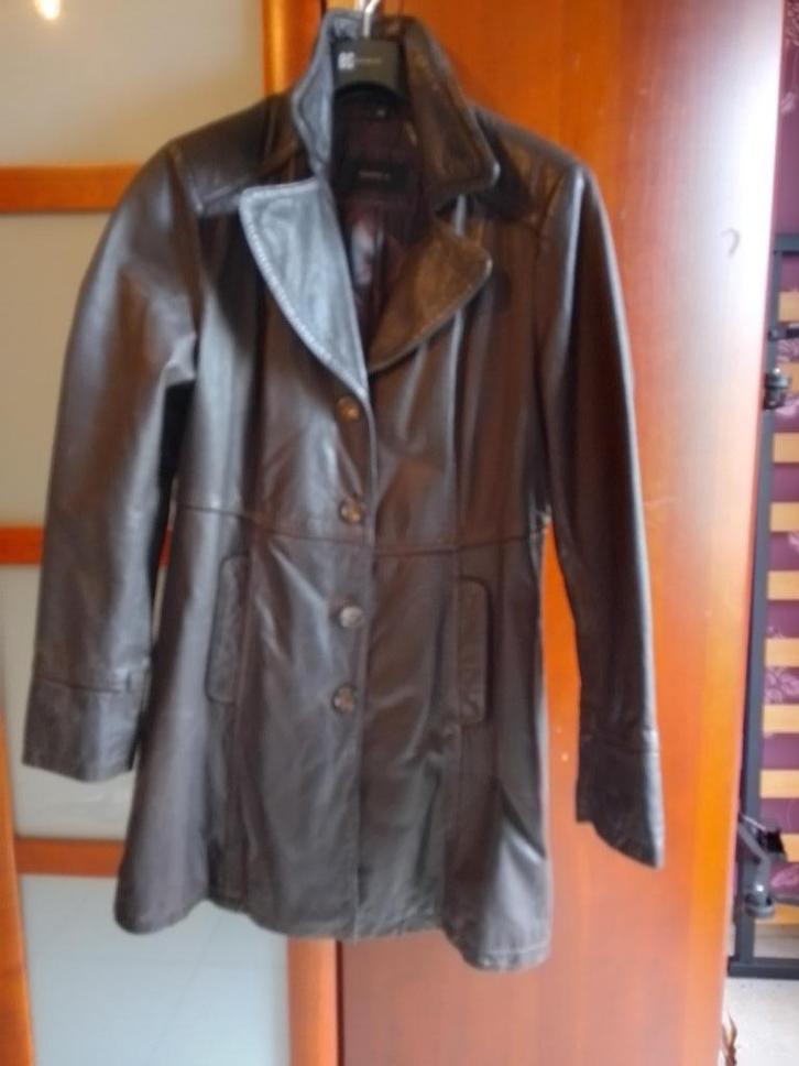 Lederen jas Donna D maat 44, Kleding | Dames, Jassen | Zomer, Nieuw, Maat 42/44 (L), Bruin, Ophalen