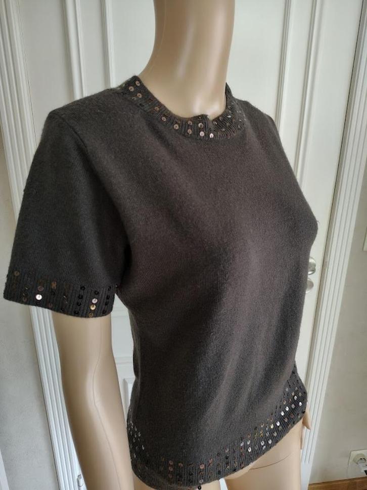 Bruin truitje met korte mouwen, Kleding | Dames, Truien en Vesten, Zo goed als nieuw, Bruin, Verzenden