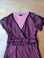 Zalmkleurig kleedje met zwarte kanten afwerking, Kleding | Dames, Jurken, Maat 38/40 (M), King louie, Ophalen of Verzenden, Zo goed als nieuw