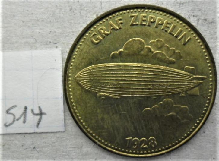 Schelp 26 mm Graf Zeppelin-token, Postzegels en Munten, Penningen en Medailles, Overige materialen, Ophalen of Verzenden