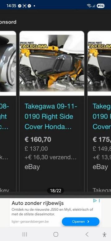 PIECES HONDA MONKEY JB02/JB03 DAX 125CC, Enlèvement ou Envoi