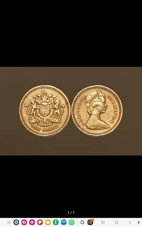 1 pound sterling coin, UK,1983 Pos B, Postzegels en Munten, Munten | Europa | Niet-Euromunten, Ophalen of Verzenden