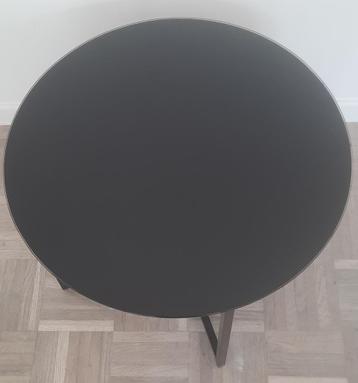 Bijzettafel met glazen blad - mat zwart beschikbaar voor biedingen