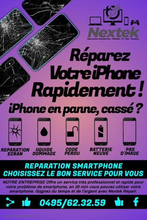 Réparation iPhone 7 8 PLUS X XS XR 11 12 13 14 15 PRO MAX SE, Telecommunicatie, Mobiele telefoons | Apple iPhone, Nieuw, 1 TB
