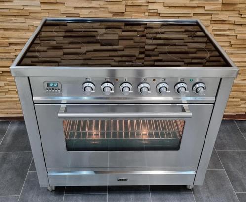 🔥 Poêle de Luxe Boretti 90 cm Inox INDUCTION 5 zones, Electroménager, Cuisinières, Comme neuf, Autoportant, 5 zones de cuisson ou plus