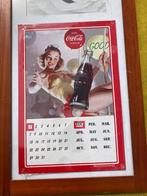 Metalen bord kalender coca cola, Verzamelen, Ophalen, Gebruikt, Reclamebord