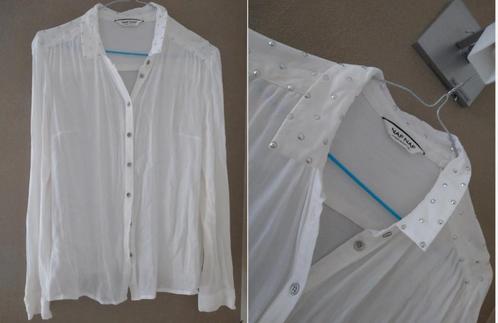 Witte doorkijk blouse van naf naf, Kleding | Dames, Blouses en Tunieken, Maat 38/40 (M), Verzenden