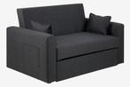 Canapé ou canapé-lit en tissu noir, 150 à 200 cm, Deux personnes, Banc droit, Moderne