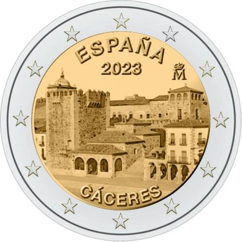 2 euros Espagne 2023 - Cáceres (UNC), Timbres & Monnaies, Monnaies | Europe | Monnaies euro, Monnaie en vrac, 2 euros, Espagne